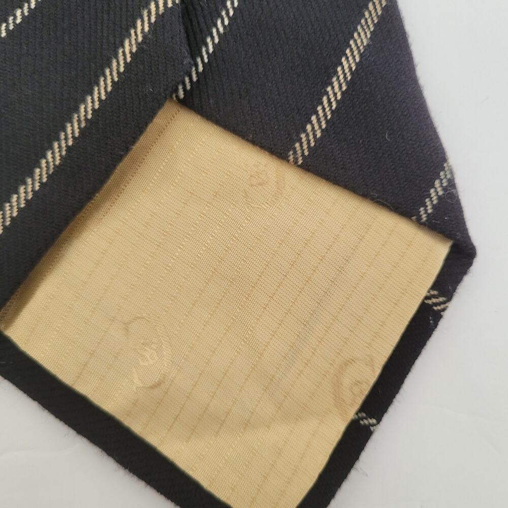 Nino Cerutti Men's Neck Tie Black Stripped Wool Designer Quality Necktie‎ - Picture 7 of 7